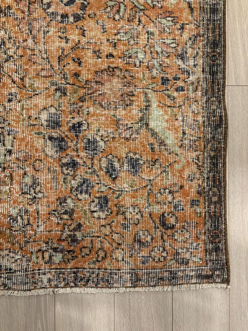 一点物ビンテージラグ（トルコ、アナトリア）ペイズリー柄 112 x 219 cm
