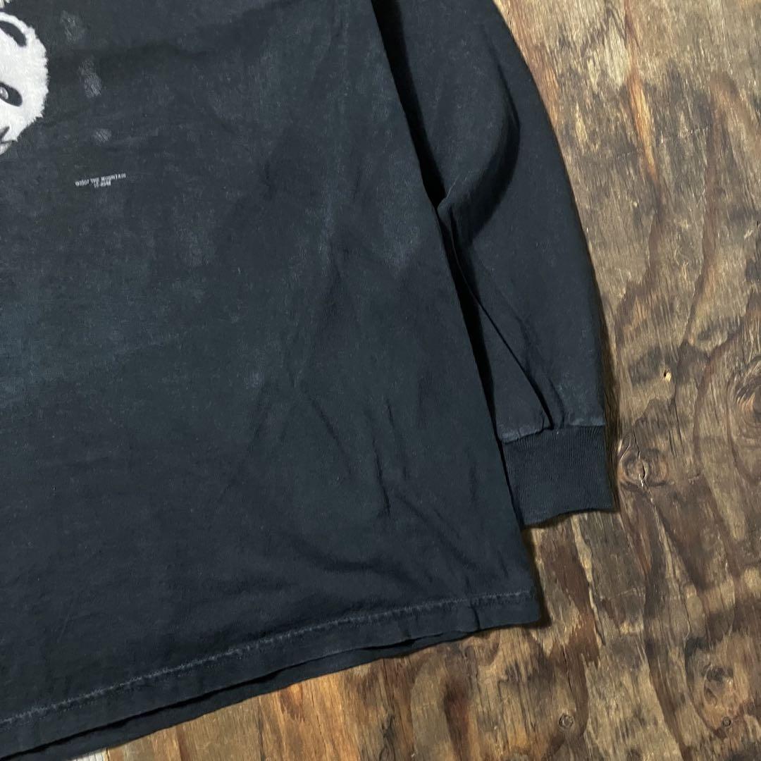 00s パンダ Tシャツ 長袖 ブラック mountain vintage