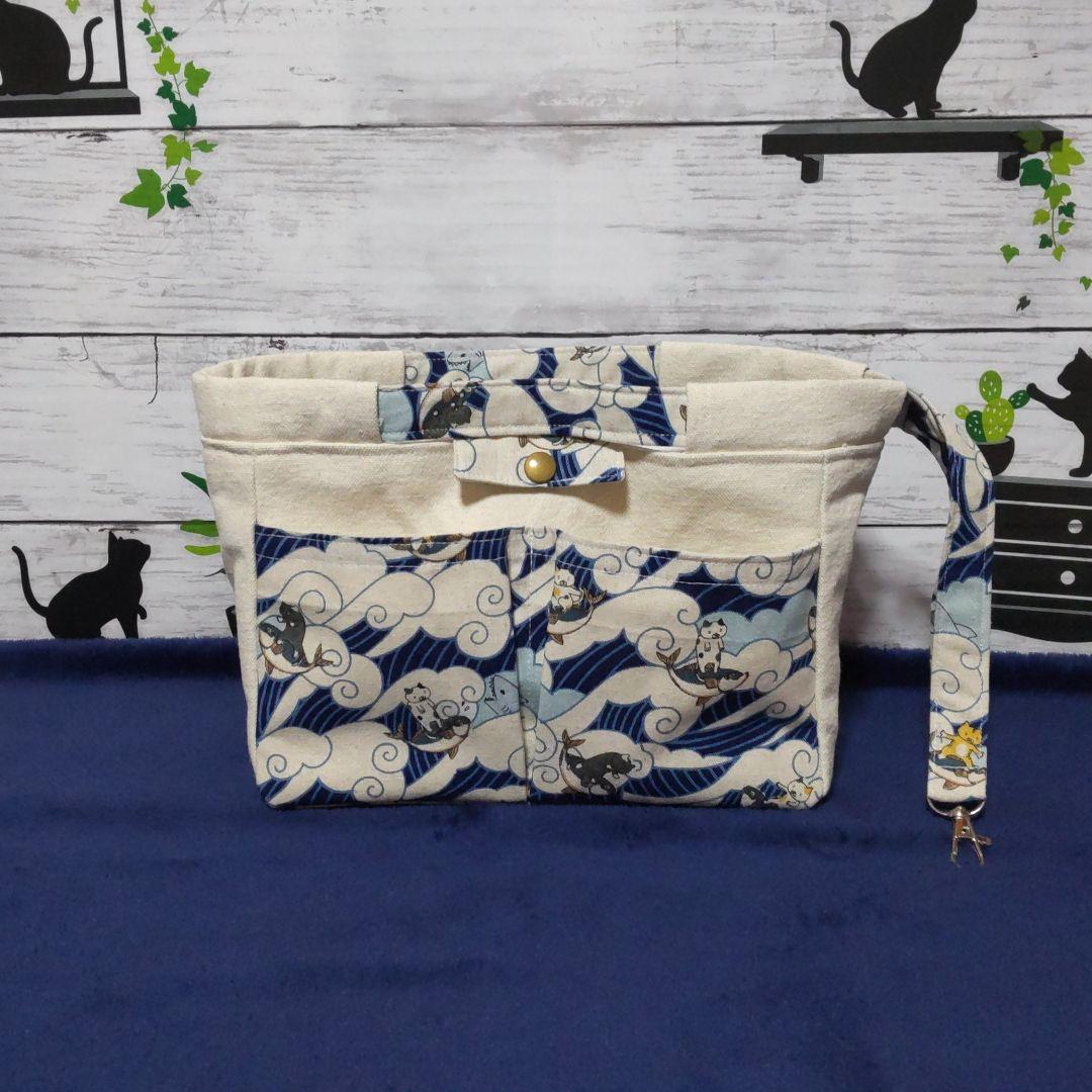 帆布 サーフィン猫 バックインバック ハンドメイド - メルカリ