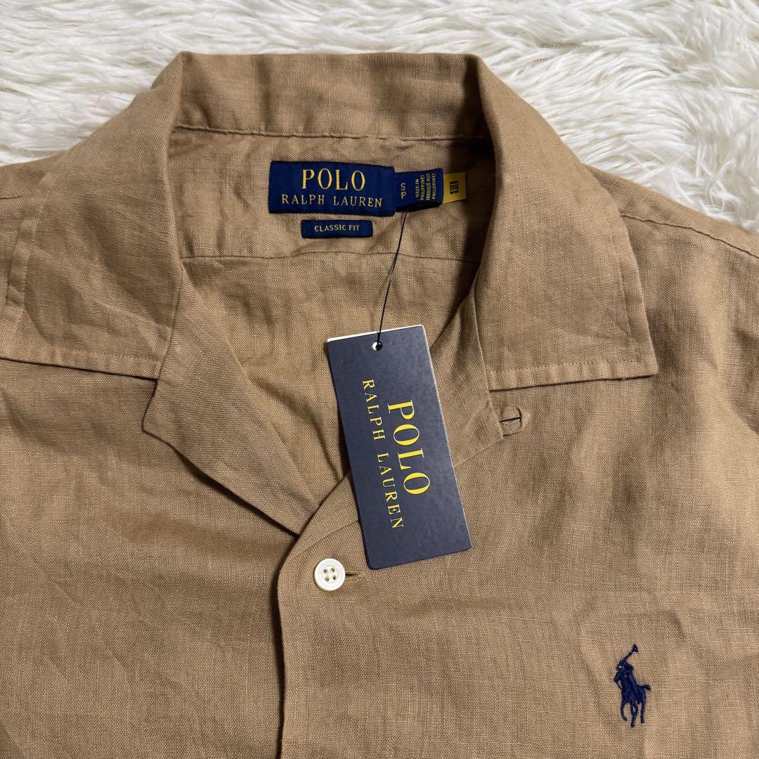 【新品未使用】POLO RALPH LAUREN リネンオープンカラーシャツ S