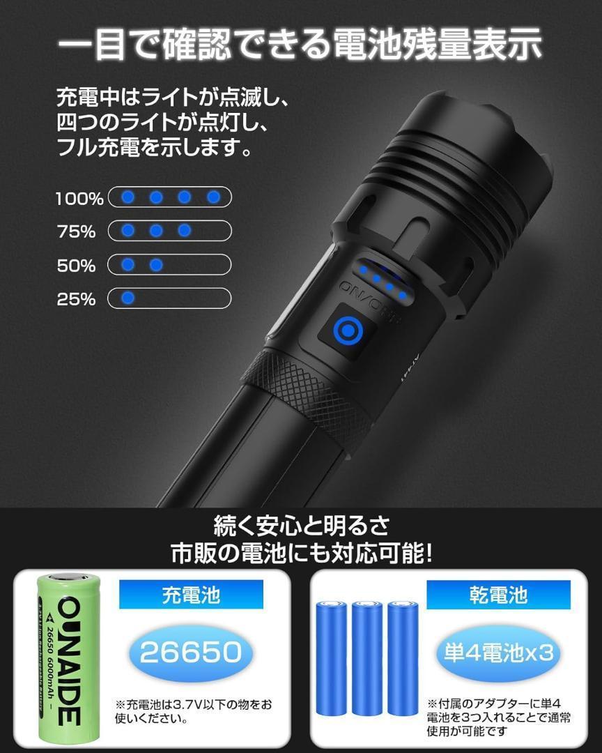 R014 懐中電灯 強力 LEDライト ハンディライト