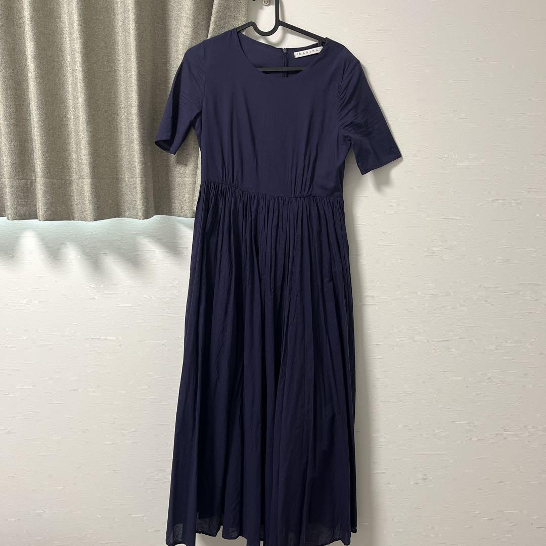 美品⭐︎MARIHA ネイビー ロングワンピース 半袖