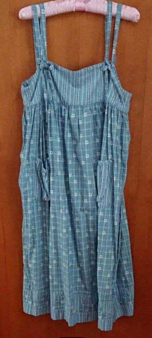 ストリートオルガン ドビーストライプワンピース ブルーM PINK HOUSE