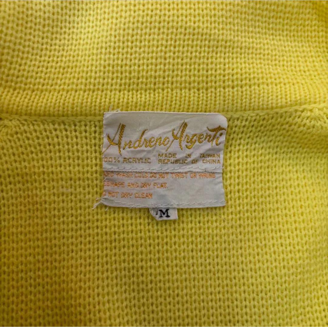 古着 70s ゴルフ刺繍 カーディガン イエローカラー - メルカリ