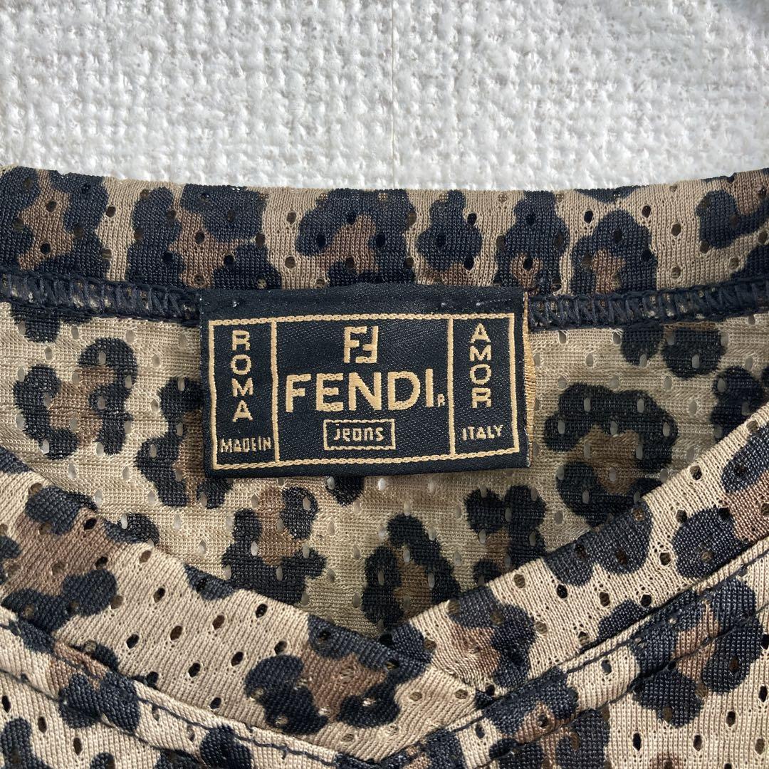 1円～希少/人気□フェンディ FENDI 総柄 レオパード/ヒョウ柄