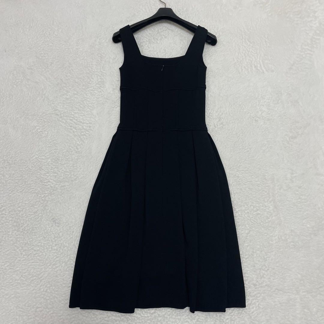 美品✨FOXEY マジックドレス ニットワンピース ノースリーブ ブラック 38
