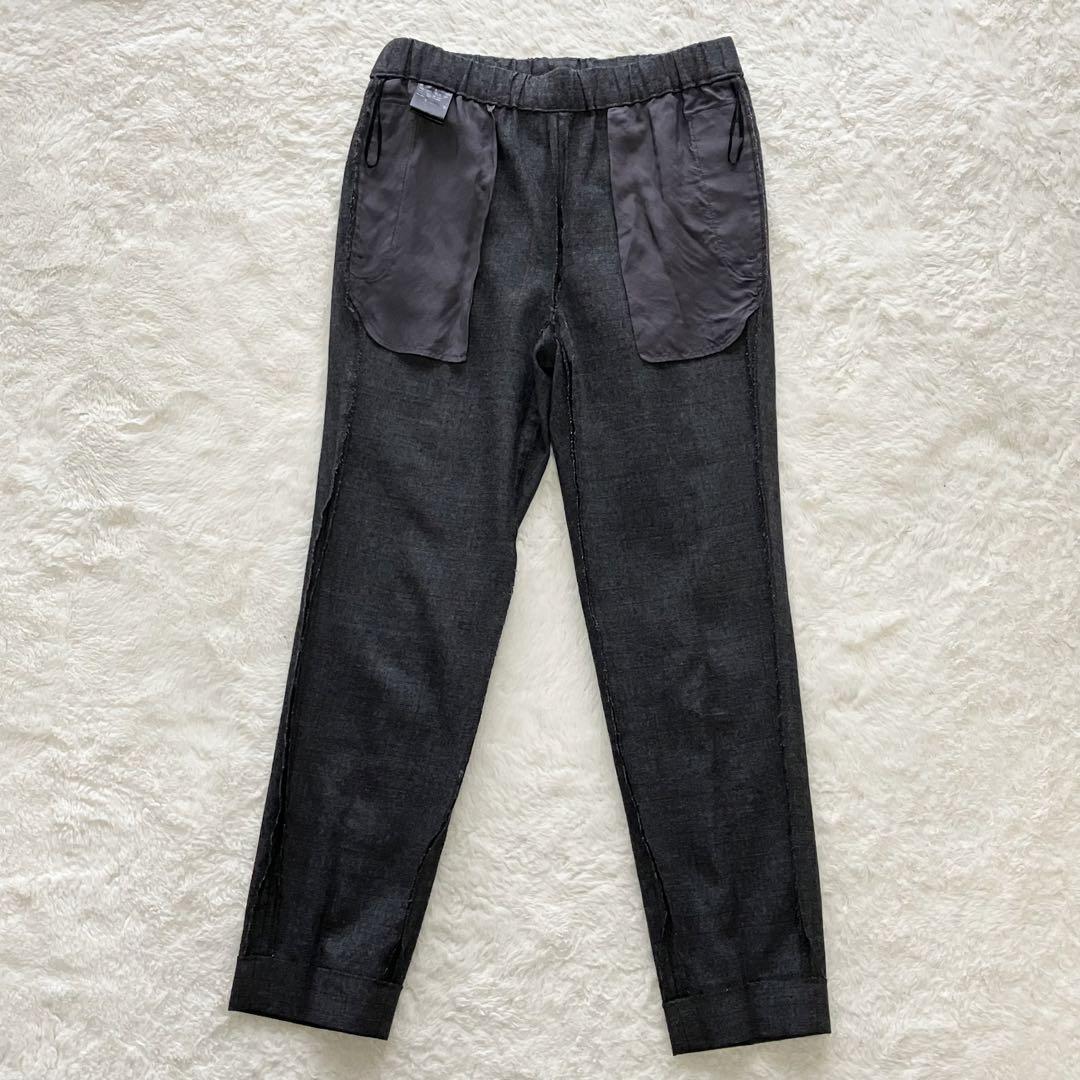 極美品 Theory グレンチェック ウエストゴム ジョガーパンツ