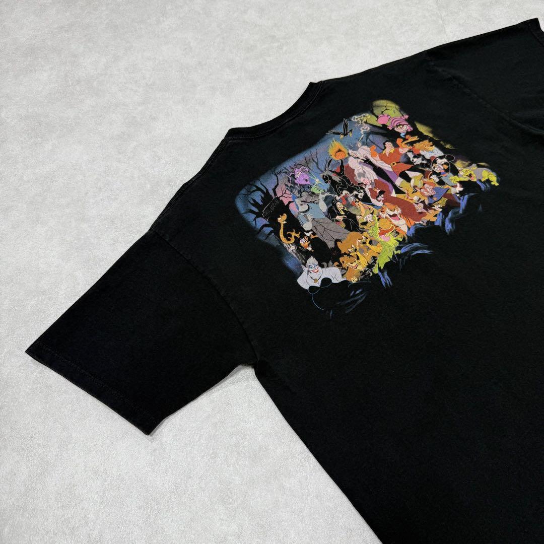 激レア】古着 90s ディズニー ヴィランズ 半袖 シャツ ブラック 黒 ④