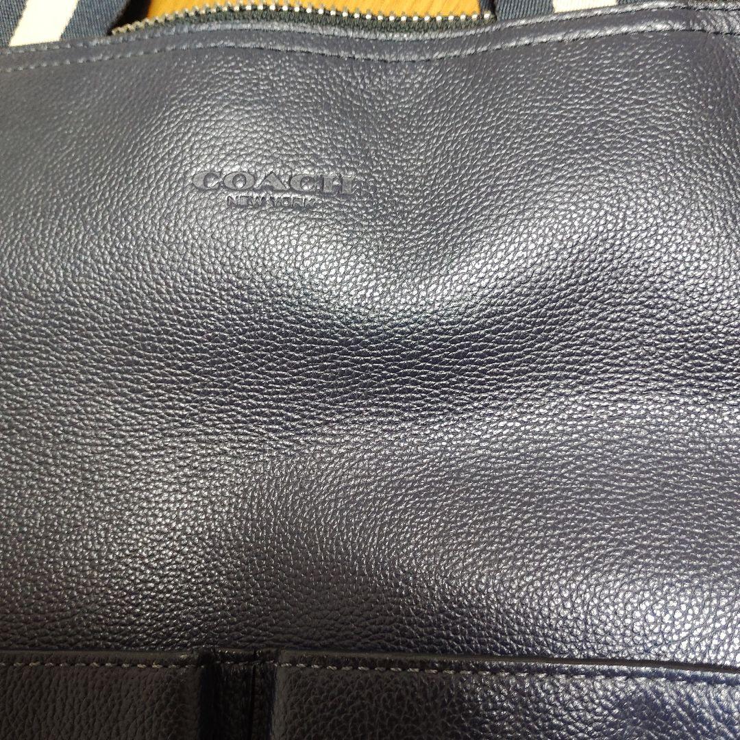 COACH ネイビー レザー ビジネスバッグ