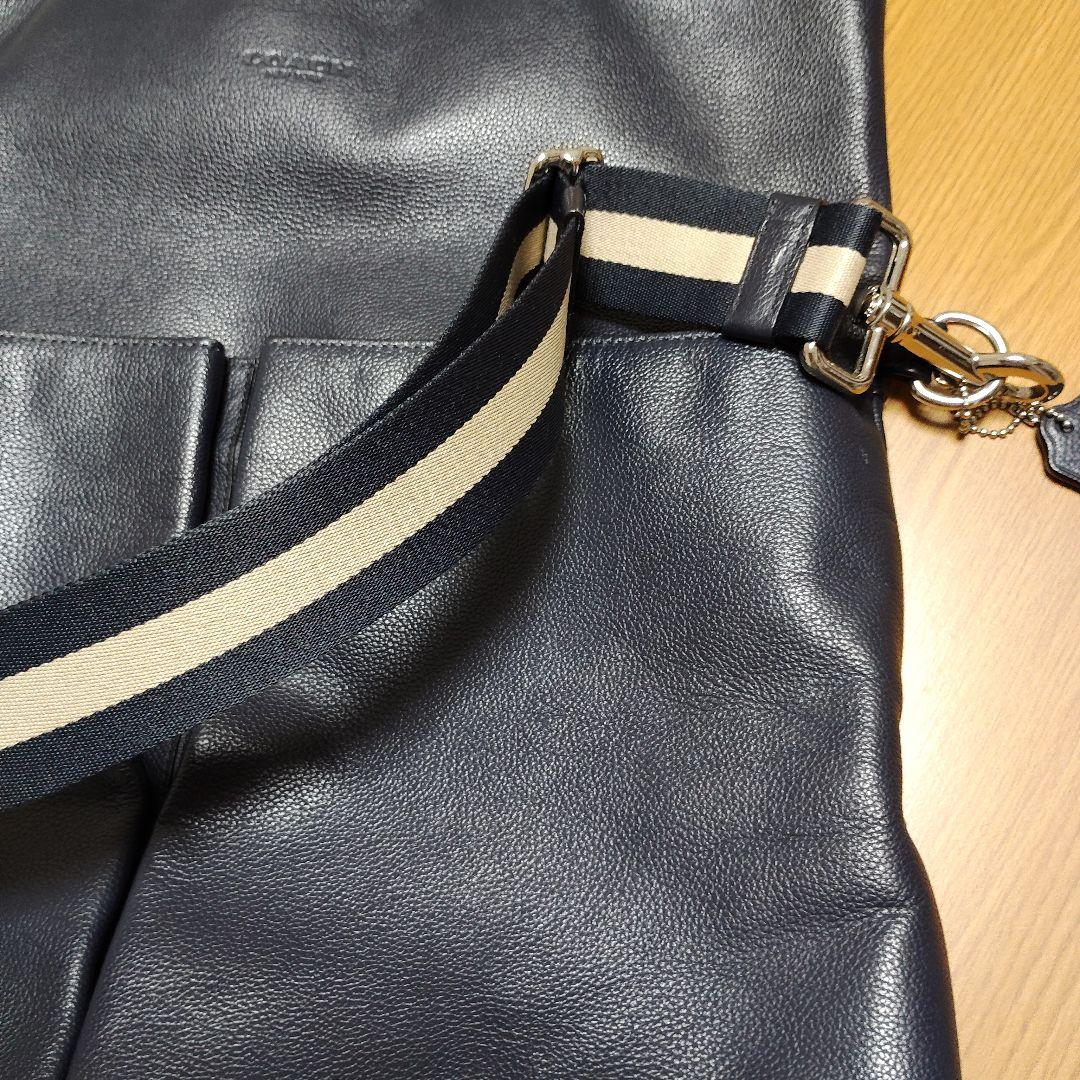 COACH ネイビー レザー ビジネスバッグ
