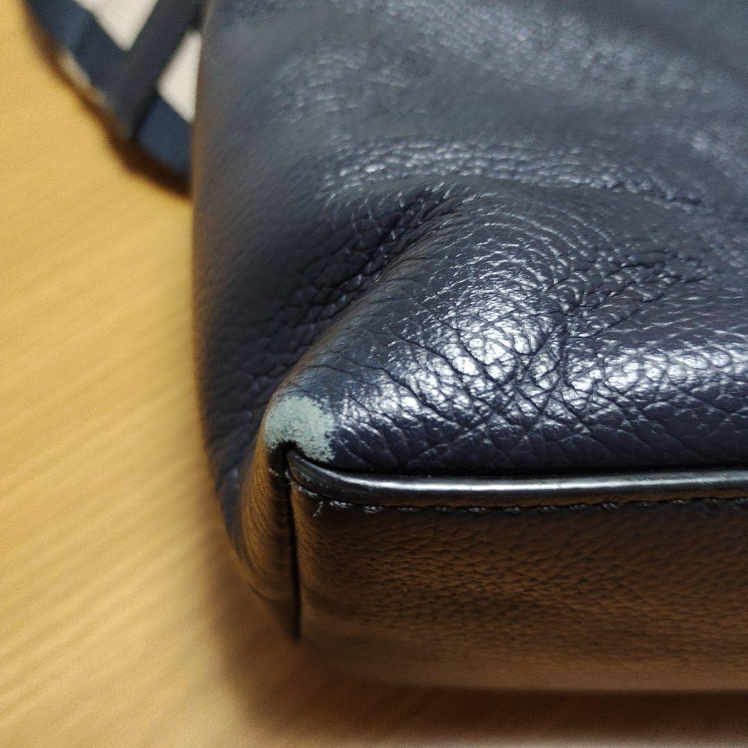 COACH ネイビー レザー ビジネスバッグ