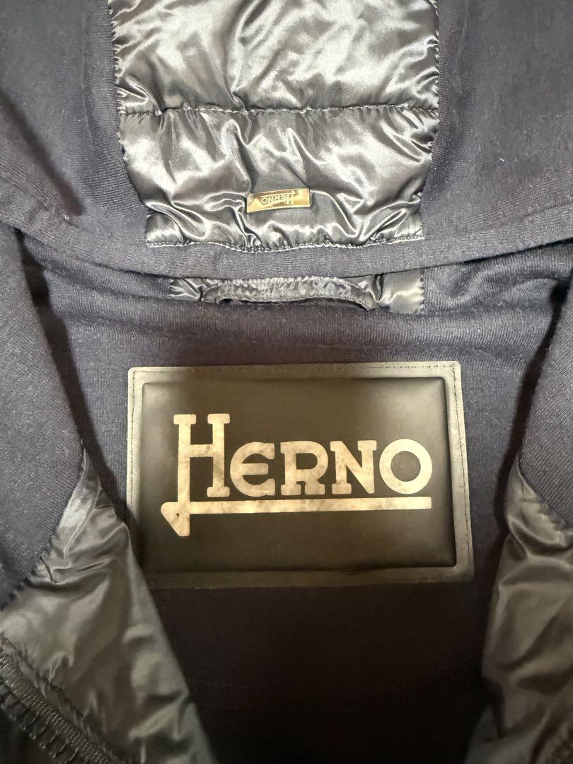 HERNO フード付きダウンジャケット ネイビー