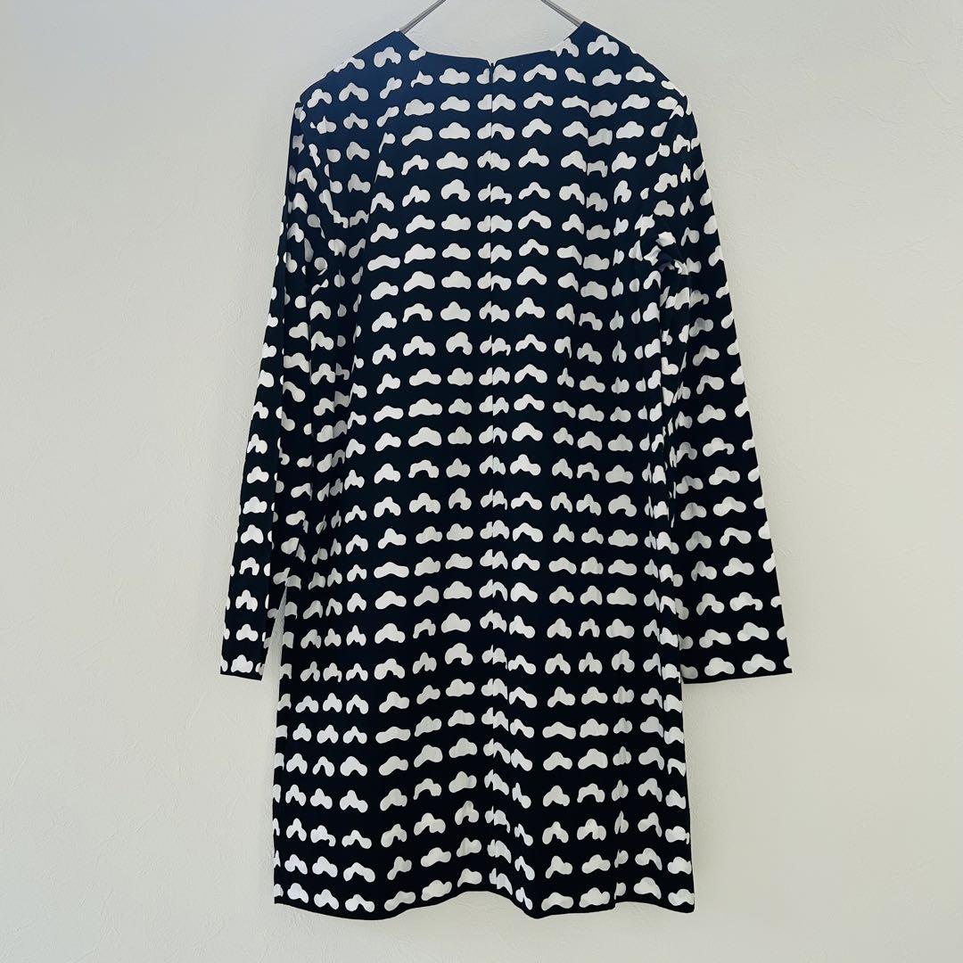 マリメッコ marimekko *七分袖プリントワンピース*34コットン混