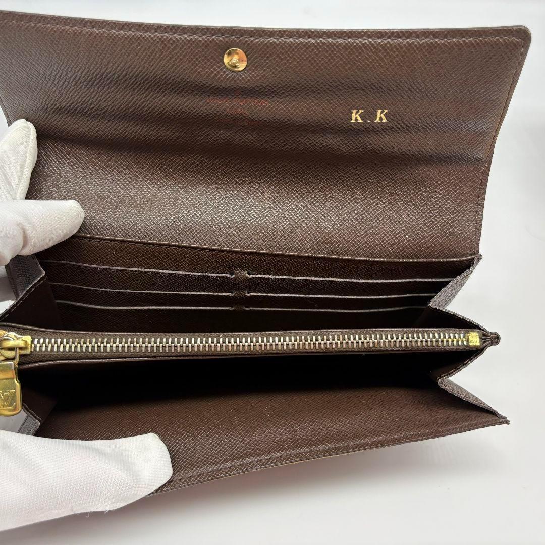 【美品】 ルイヴィトン ダミエエベヌ ポルトフォイユ・サラ 長財布 新型