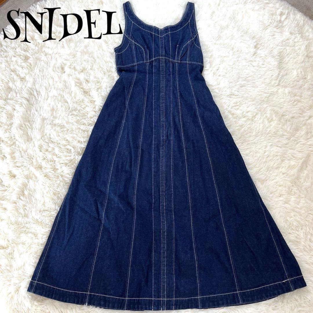 SNIDEL(スナイデル)ノースリーブデニムワンピース バックファスナーAライン