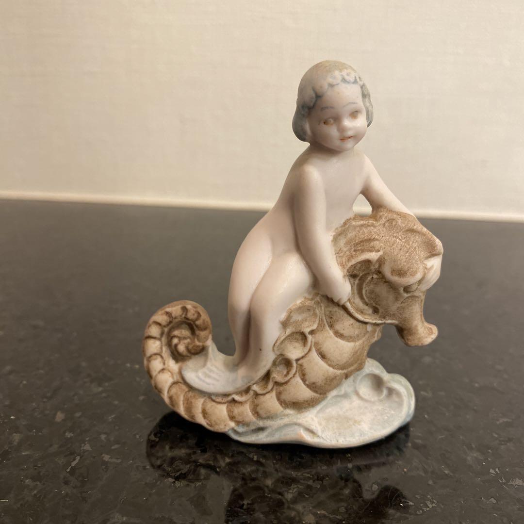 【手描き♡】ドイツ製 1920-1930年代 人魚の少女 陶器フィギュア