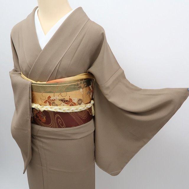 m702＊美品 正絹 染め一つ紋 Sサイズ 手縫い仕立て 色無地