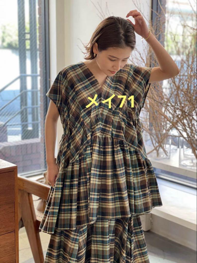 美品Curensology ＜C.S.G＞スラブチェックブラウス定価35200円