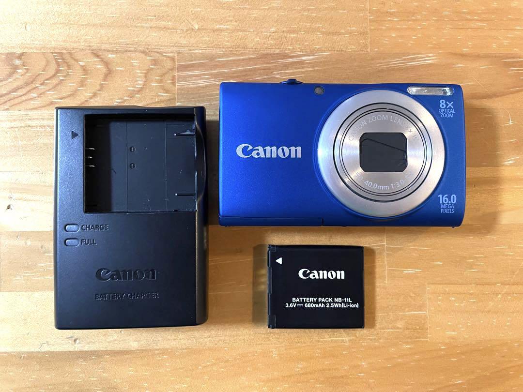 CanonのコンデジPowe【美品】Canon PowerShot A4000IS ブルー 青 充電器付き