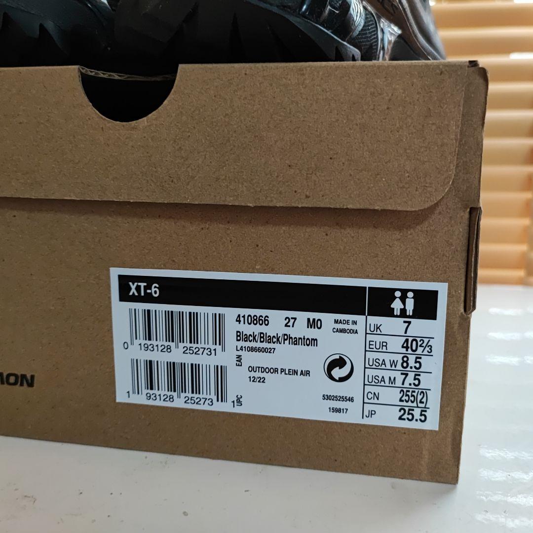新品 Salomon XT-6 Advanced 25.5 Black サロモン 2025の人気アイテム