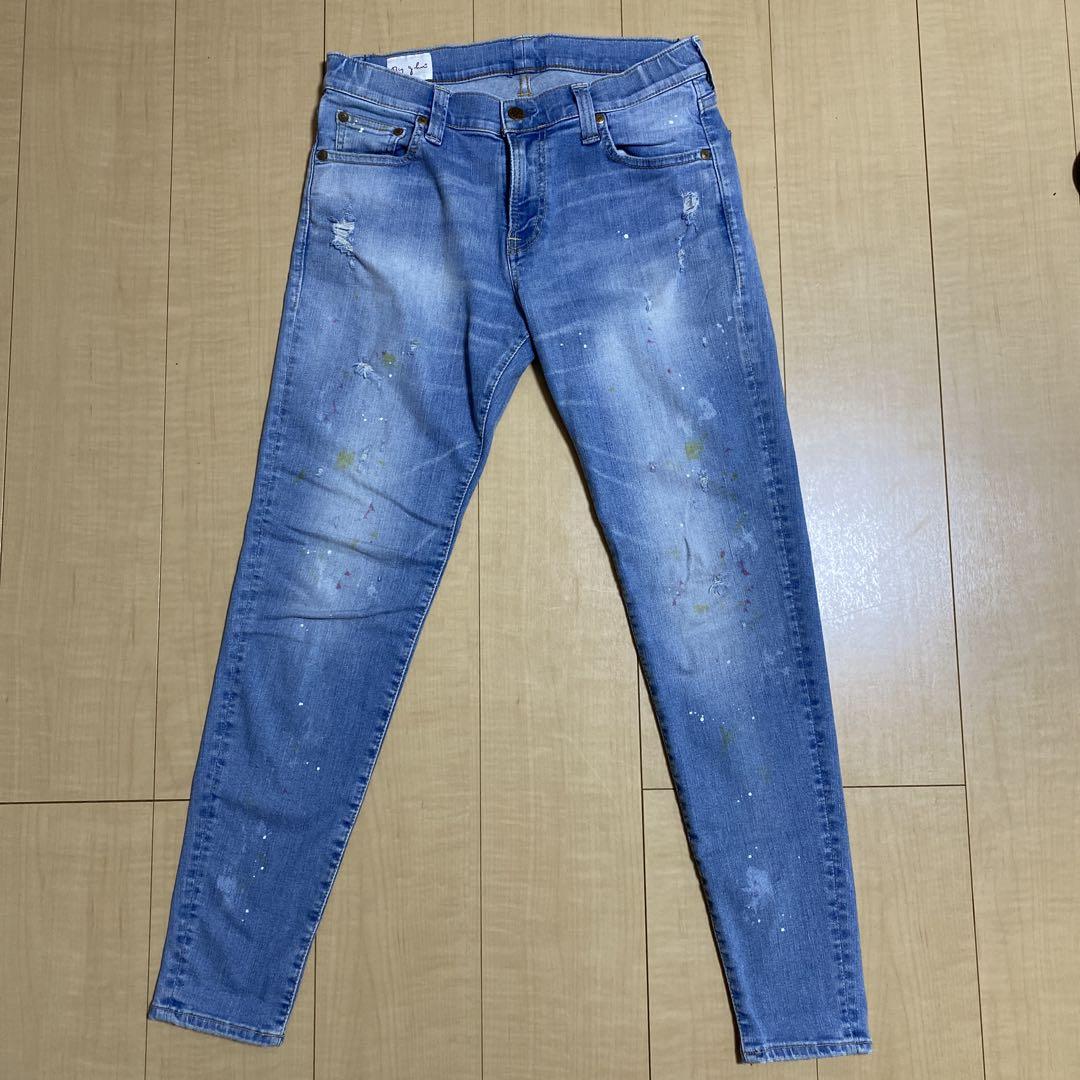 定価2万円☆BIG JOHN☆ ダメージ加工ペイント　ストレッチデニム