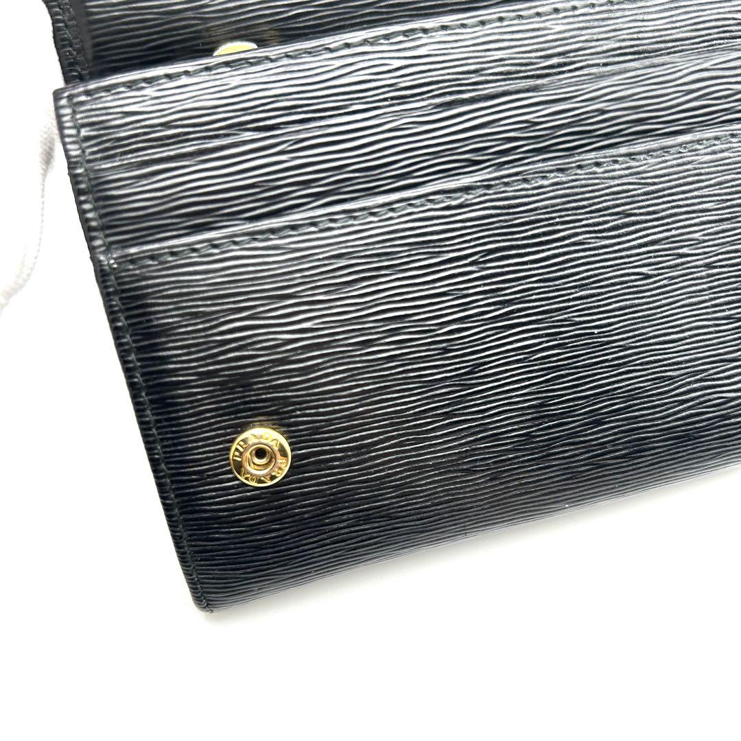 プラダ PRADA 長財布 ブラック 黒 サフィアーノ レザー