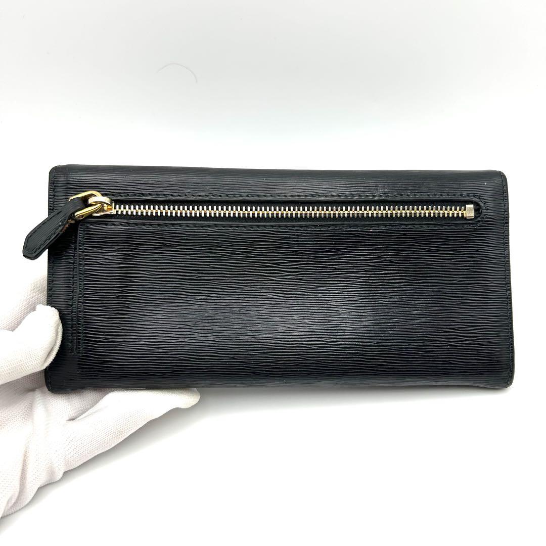 プラダ PRADA 長財布 ブラック 黒 サフィアーノ レザー