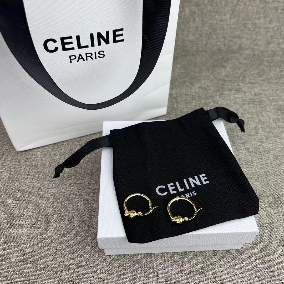 CELINE ニッケルフリー ノットスモールフープ ピアス
