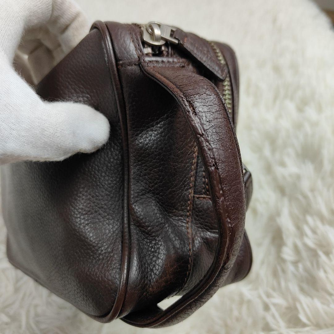 BURBERRY クラッチバッグ 2室 ダブルファスナー レザー ノバチェック