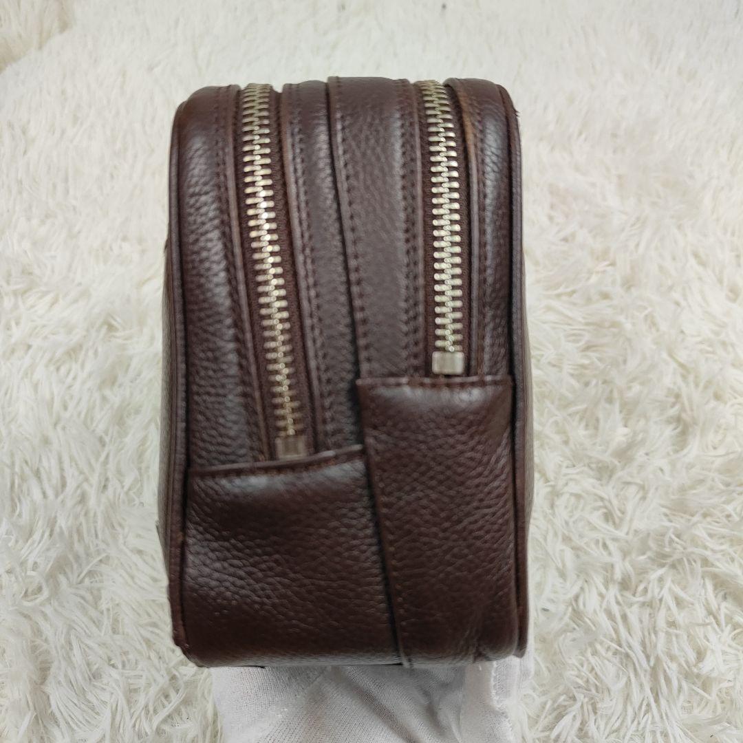 BURBERRY クラッチバッグ 2室 ダブルファスナー レザー ノバチェック