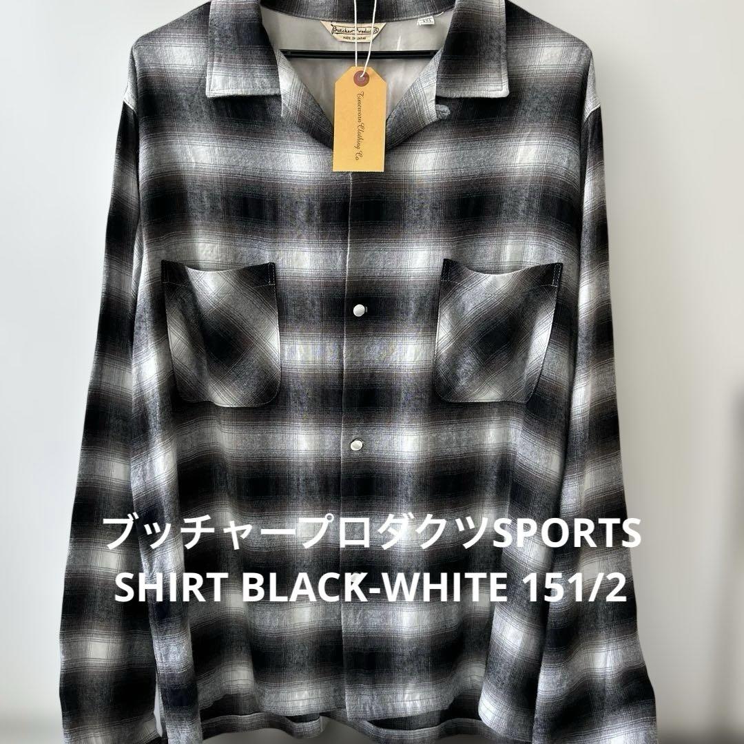 ブッチャープロダクツSPORTS SHIRT BLACK-WHITE 151/2