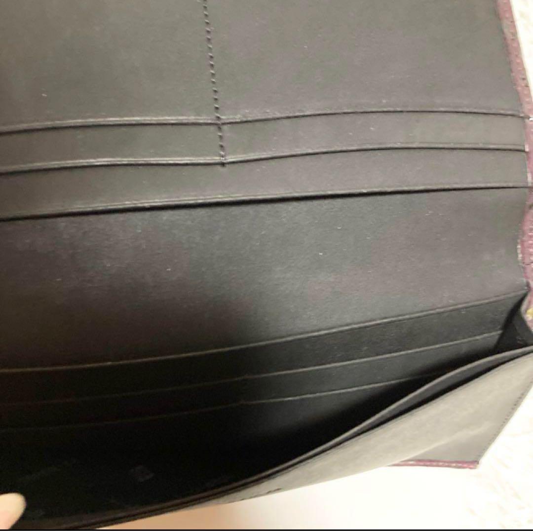 新品未使用 印傳屋 上原勇七 財布 長財布 花唐草 紫地×黒漆 鹿革 本革