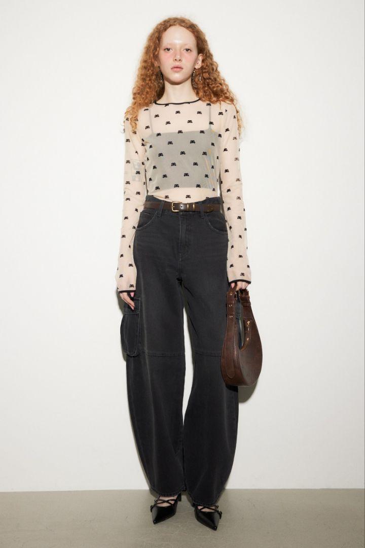 新品 MICHIXSLY SHEER MOTIF トップス