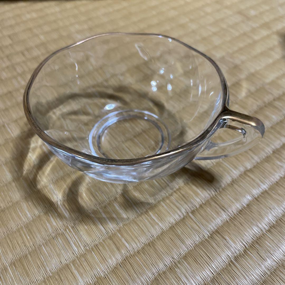 ガラス製カップとプレートセット