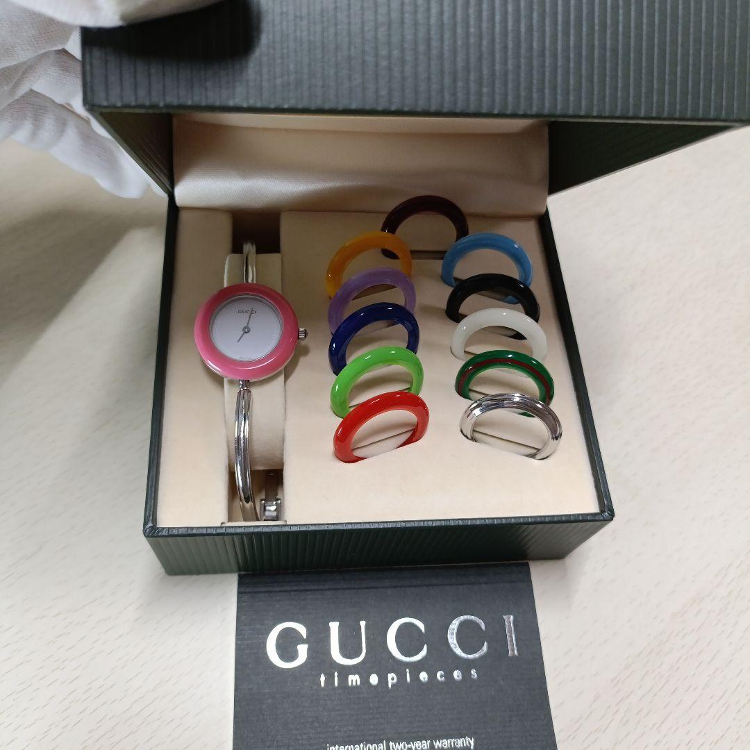 貴重なシルバー GUCCI ベゼルチェンジ 時計 電池交換済 貴重なシルバー GUCCI ベゼルチェンジ 時計 電池交換済