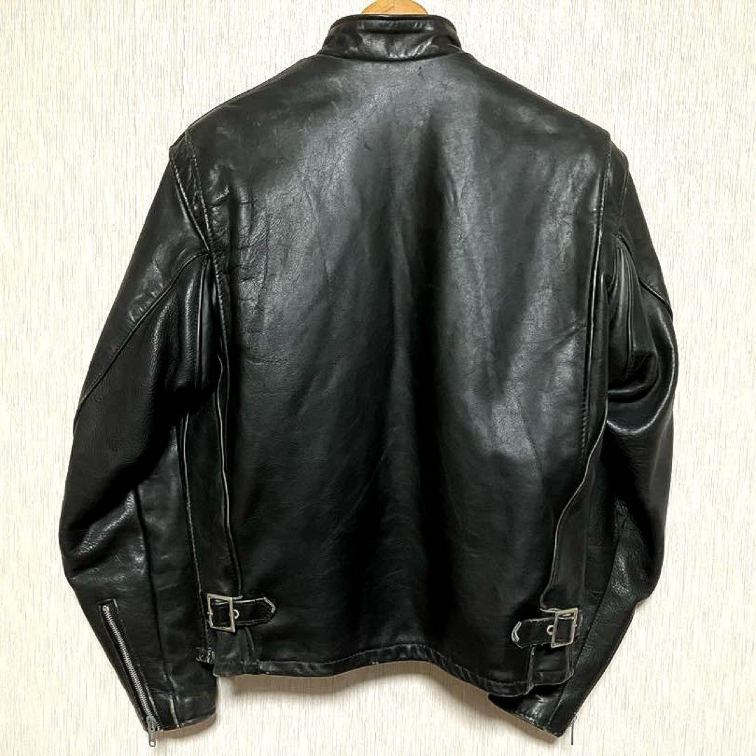 641E黒革シングルライダースJKT36