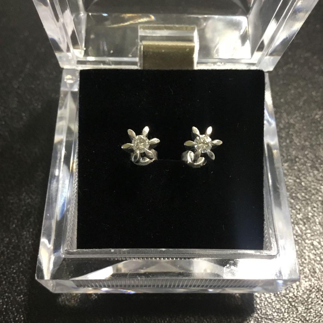 プラチナ900 天然ダイヤモンド　0,1ct×2 ピアス　2,3g