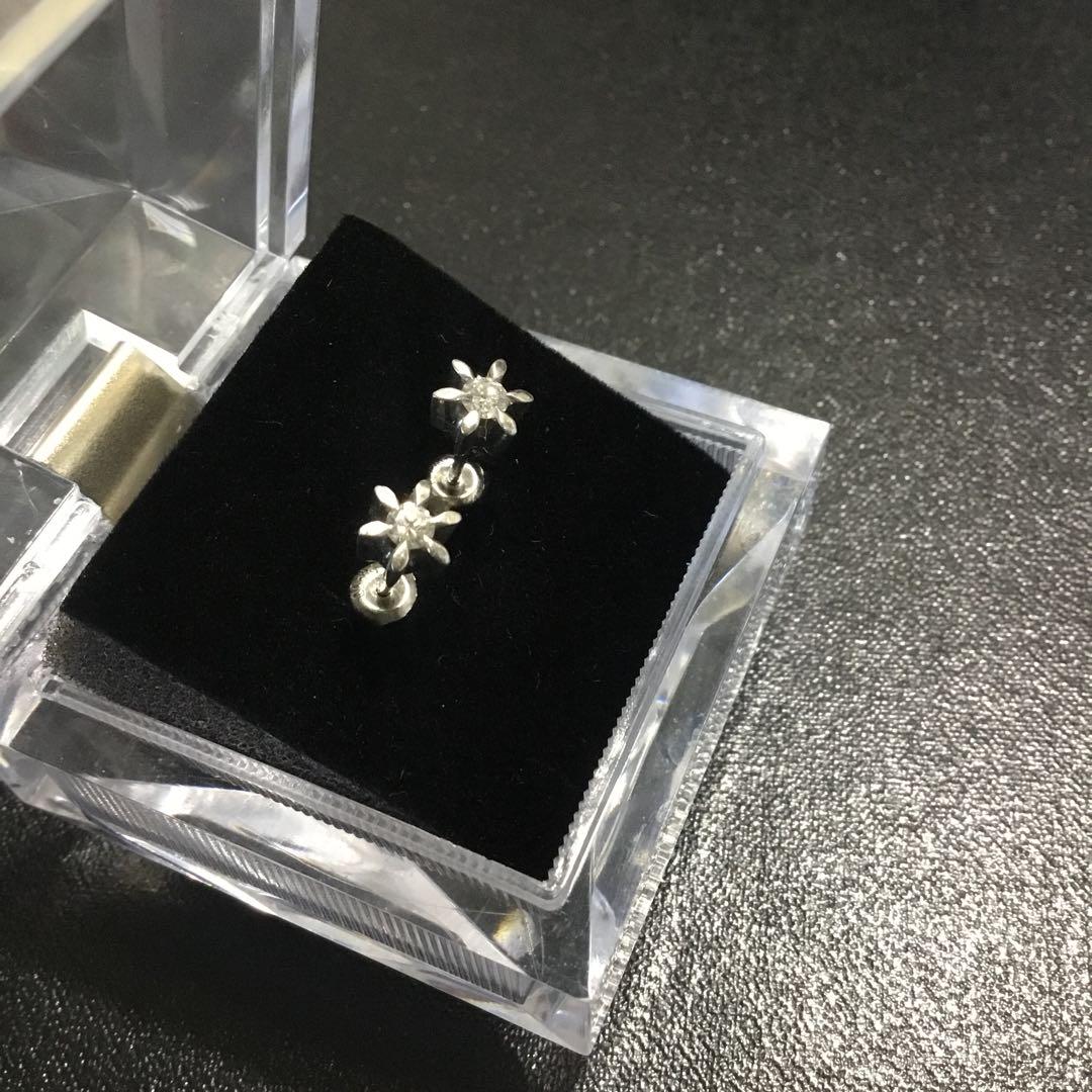 プラチナ900 天然ダイヤモンド　0,1ct×2 ピアス　2,3g