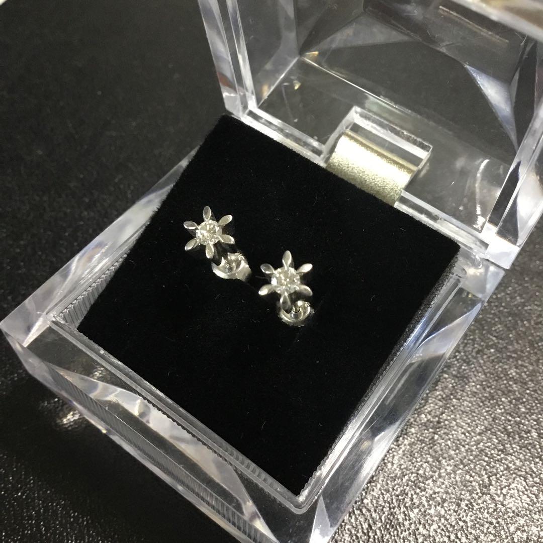 プラチナ900 天然ダイヤモンド　0,1ct×2 ピアス　2,3g