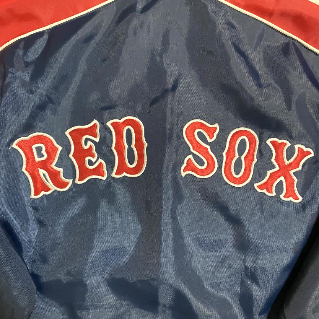 MLB　レッドソックス　ナイロンジャケット　メジャー　刺繍ロゴ　ネイビー　XL
