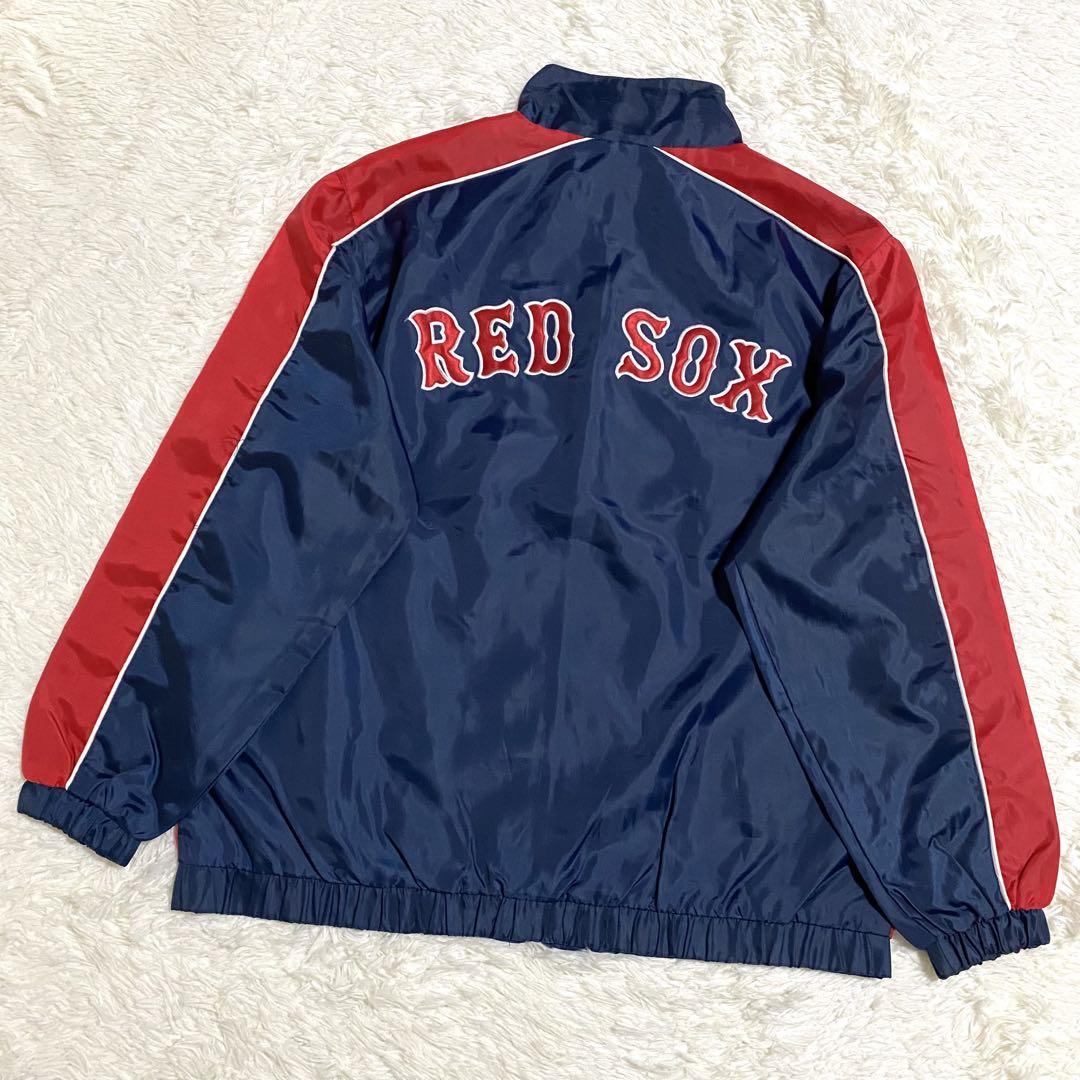 MLB　レッドソックス　ナイロンジャケット　メジャー　刺繍ロゴ　ネイビー　XL