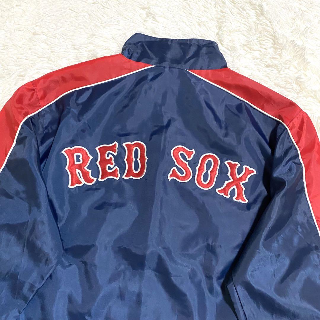MLB　レッドソックス　ナイロンジャケット　メジャー　刺繍ロゴ　ネイビー　XL