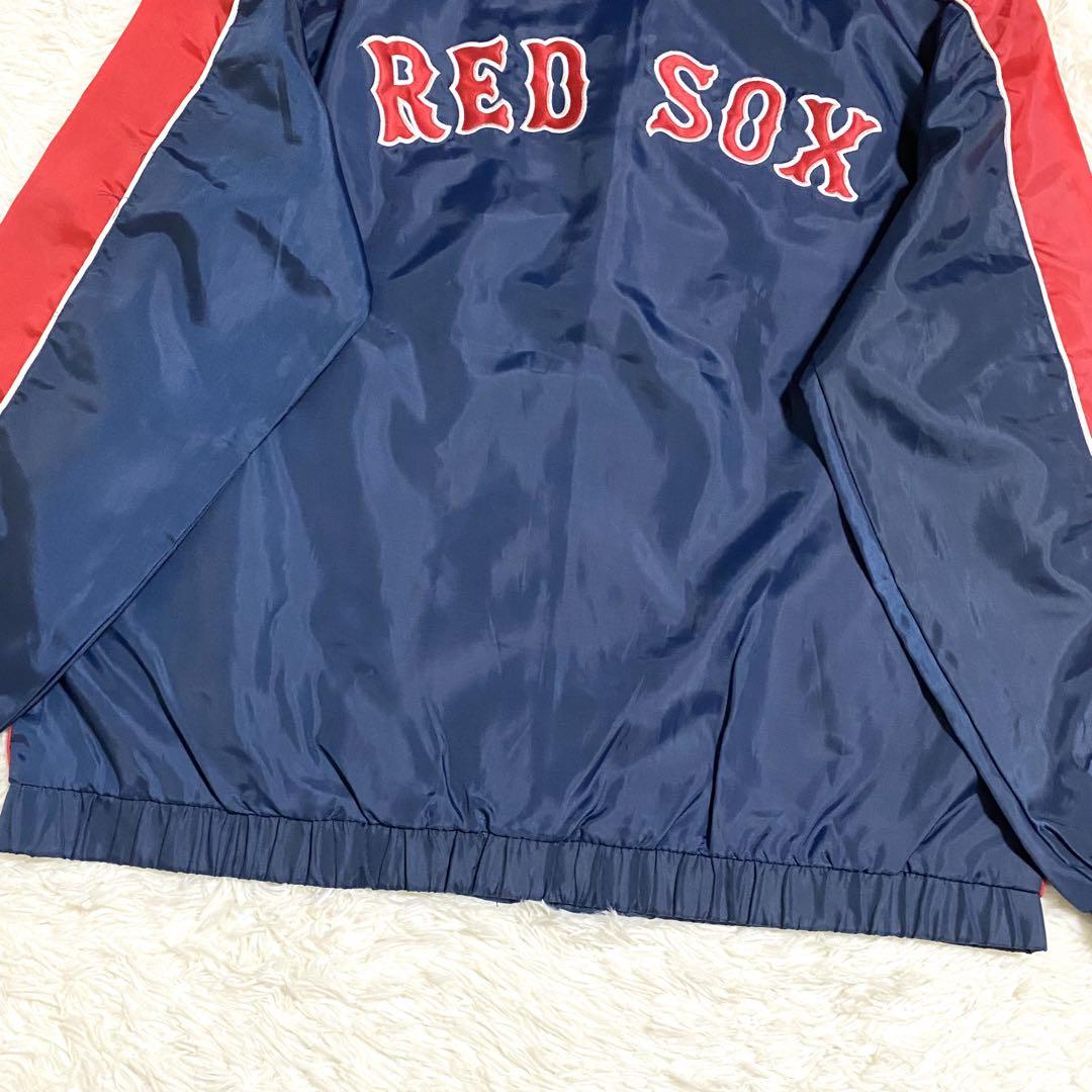 MLB　レッドソックス　ナイロンジャケット　メジャー　刺繍ロゴ　ネイビー　XL