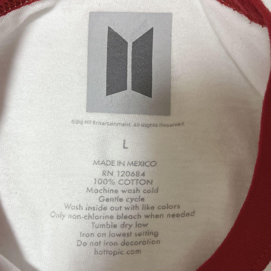 BTS 防弾少年団 リンガーTシャツ バンドTシャツ バンT L 白赤