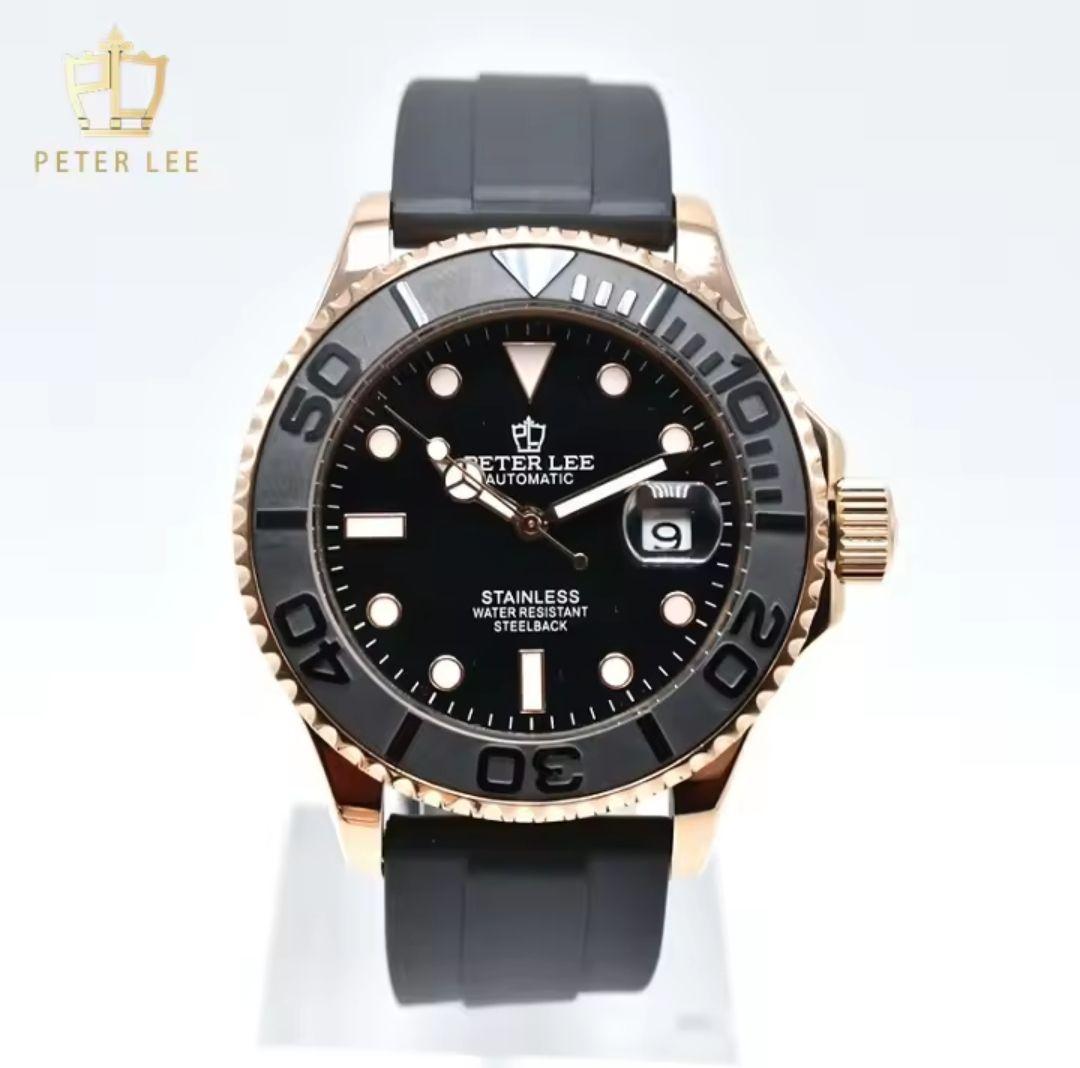 【新品未使用】PETER LEE 自動巻き腕時計 ブラック