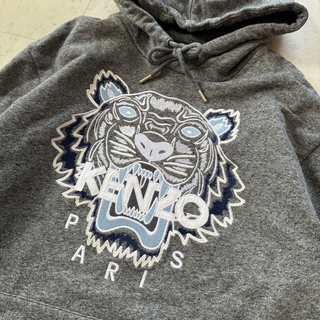 KENZO ビッグタイガー刺繍ロゴ　プルオーバー　スウェットパーカー　Lサイズ