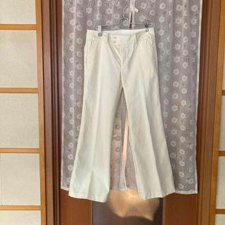 ホワイト フレアパンツ コットン混合