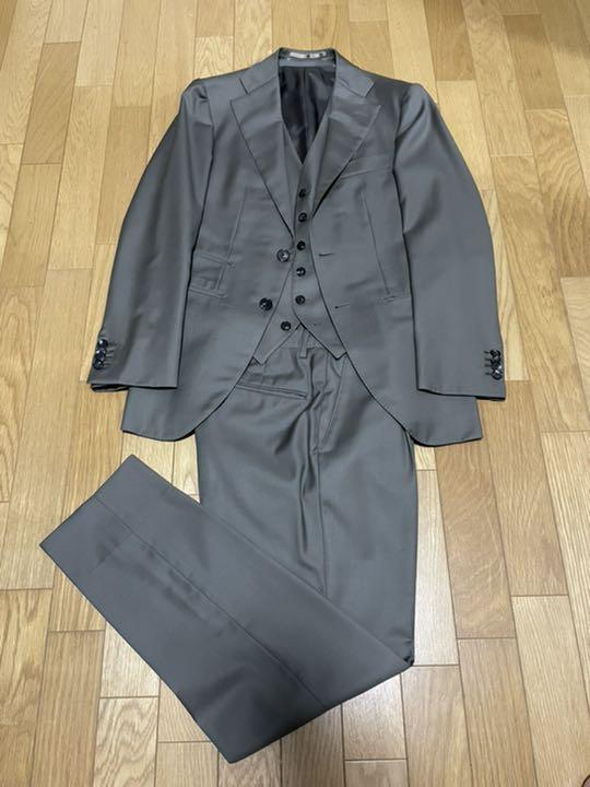 総額約13万円 SHIPS DORMEUIL 3ボタンスーツ 3ピース サイズM
