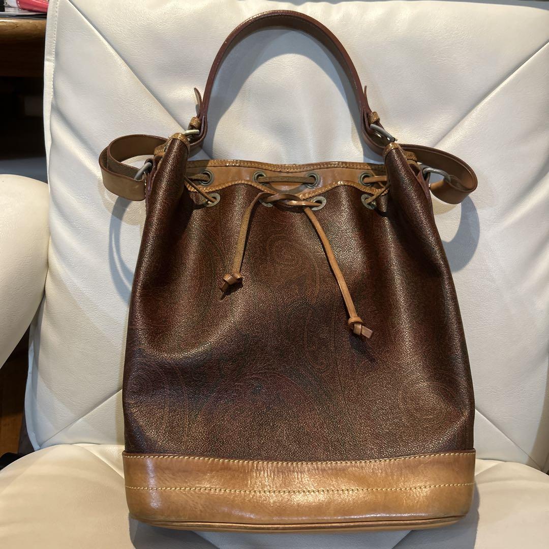 お値引　エトロ　ETRO バケツ型　ＰＶＣ　きんちゃく　ショルダーバッグ