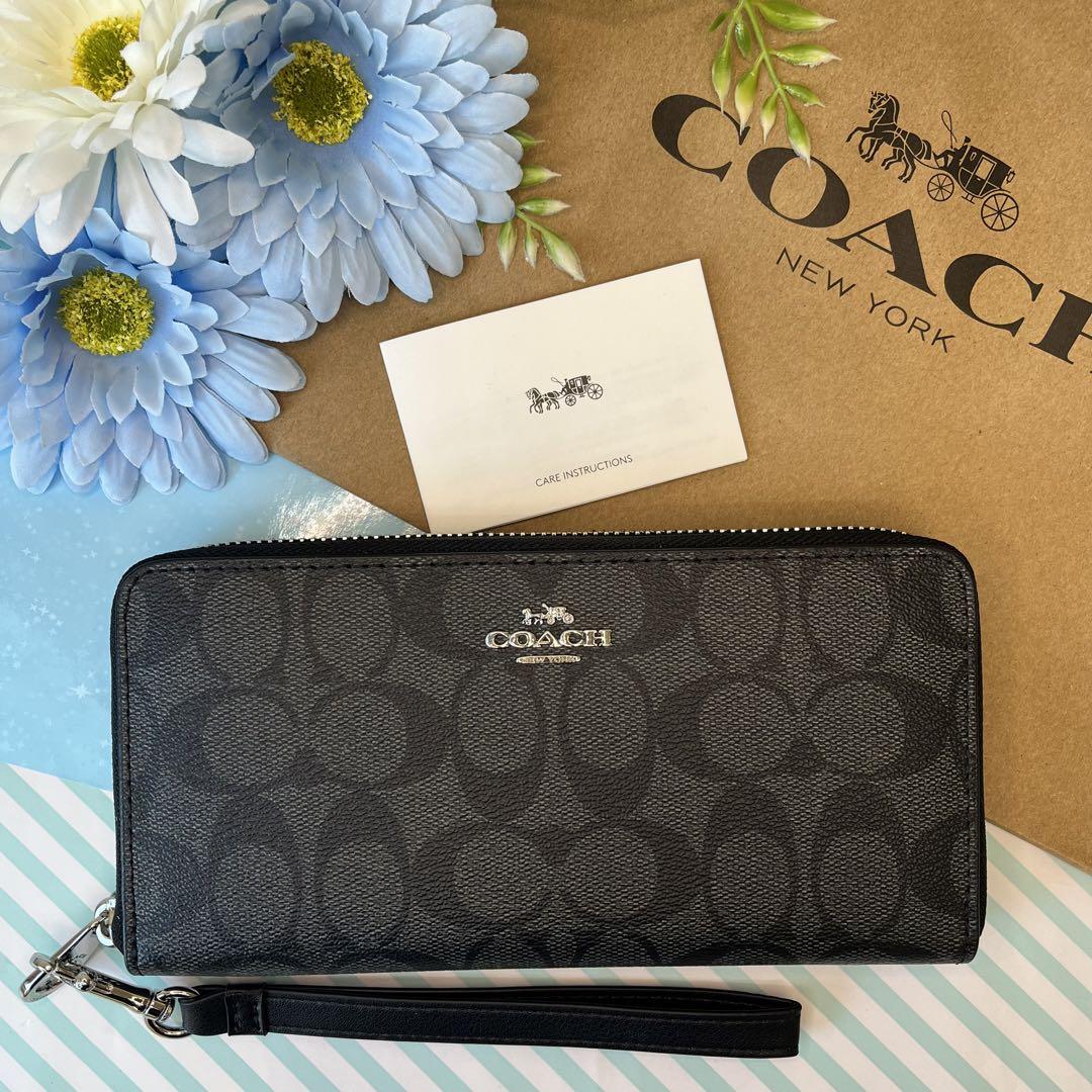 COACH コーチ ︎✿シグネチャー  ブラック ストラップ付き
